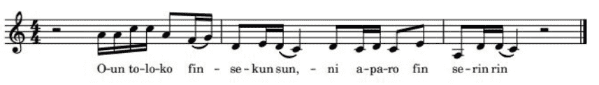 Example 9. Song by Dáúdà Epo Àkàrà