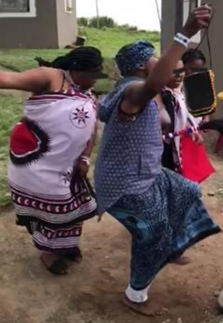 Figure 4. Amagirha initiate singing and dancing with the audience during her initiation ceremony.