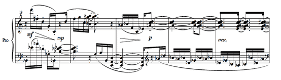 Example 1.6. Disintegration movement III, mm. 19- 23