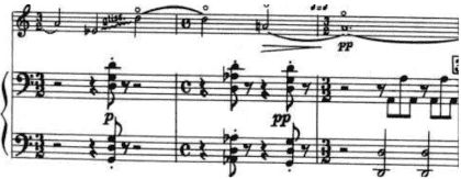 Example 16. Glissandi in mm. 210–220 with technical annotations.
