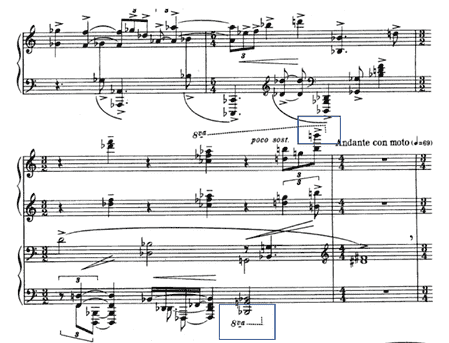 Example 2.27. Climax of the cantilena, lowest Bb to the highest B, mm. 358-361.