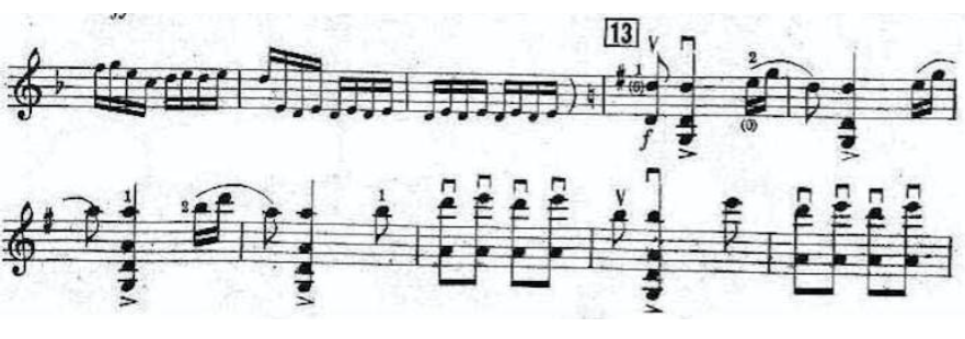 Example 3. He Zhanhao and Chen Gang. The Butterfly Lovers Violin Concerto, mm 343-352.