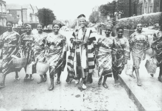 Picture 1. Hubert Ogunde and his wives in London (1968/1969)