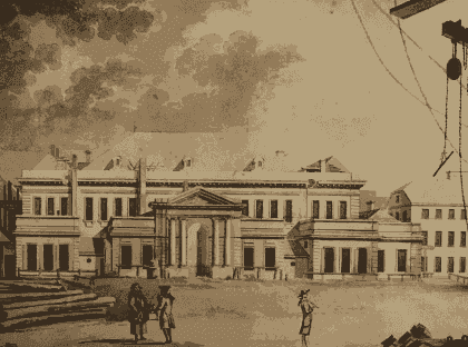 Engraving: Public theatre on Krasiński Square in Warsaw, Z. Vogel (The National Museum in Warsaw)